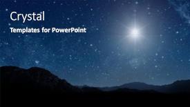  Presentation with star - Presentation theme having christmas-star-shines-at-night and a navy blue colored foreground