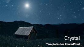  Presentation with star - Presentation theme having christmas-star-shines-at-night and a black colored foreground