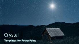  Presentation with star - PPT theme enhanced with christmas-star-shines-at-night and a wine colored foreground