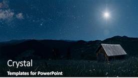  Presentation with star - Presentation theme having christmas-star-shines-at-night background and a black colored foreground