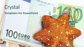  Presentation with star - Audience pleasing PPT theme consisting of christmas star with euro bills backdrop and a  colored foreground