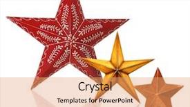  Presentation with 5 stars five star rating - Presentation theme having christmas stars studio isolated background and a coral colored foreground