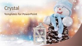  Presentation with snowman - Presentation design featuring christmas still life background with snowman background and a cream colored foreground