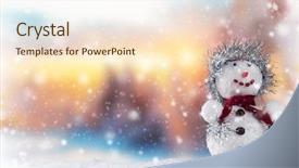  Presentation with snowman - Amazing presentation theme having christmas still life background with snowman backdrop and a lemonade colored foreground