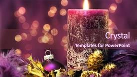  Presentation with christmas candles - Audience pleasing slides consisting of christmas still life in purple backdrop and a tawny brown colored foreground
