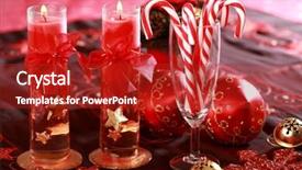  Presentation with golden christmas trumpet and red - Slides featuring power plant in sunset light background and a ocean colored foreground