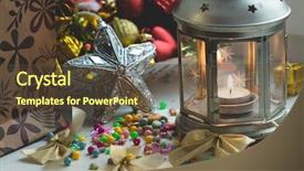  Presentation with year still life christmas - Presentation theme enhanced with christmas still life lantern with burning candle and new year tree decorations aperture 4 background and a tawny brown colored foreground