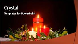  Presentation with holly - Slide deck featuring christmas still life of three background and a black colored foreground