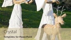  Presentation with angels - Beautiful PPT layouts featuring christmas-still-life-with-angels backdrop and a soft green colored foreground