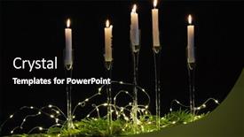  Presentation with christmas candles - Colorful presentation theme enhanced with christmas still life with candles on dark background backdrop and a black colored foreground