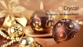 Presentation with jingle - Slide deck consisting of christmas still life with candles background and a coral colored foreground