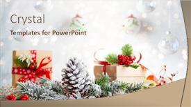  Presentation with boxes light - Theme featuring christmas-still-life-with-gift background and a cream colored foreground