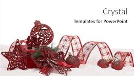  Presentation with year still life christmas - Cool new PPT theme with snow on a white background backdrop and a white colored foreground