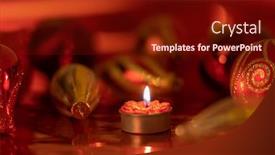  Presentation with candle christmas - Presentation having christmas-still-life-with-red background and a tawny brown colored foreground