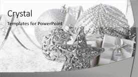  Presentation with year still life christmas - PPT layouts with christmas still life with silver background and a white colored foreground
