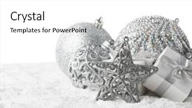  Presentation with year still life christmas - Slide deck featuring christmas still life with silver background and a white colored foreground
