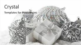  Presentation with year still life christmas - PPT layouts enhanced with christmas still life with silver background and a white colored foreground