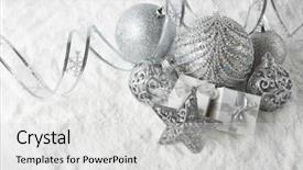  Presentation with year still life christmas - Amazing slide deck having christmas still life with silver backdrop and a light gray colored foreground