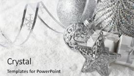  Presentation with year still life christmas - Slides with christmas still life with silver background and a light gray colored foreground