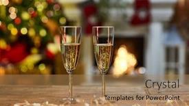  Presentation with year still life christmas - Presentation design having christmas-still-life background and a coral colored foreground