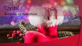  Presentation with christmas stocking - Cool new presentation with christmas stocking and candy canes christmas symbols backdrop and a red colored foreground