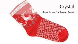  Presentation with christmas stocking - Theme with christmas stocking isolated on white background and a white colored foreground