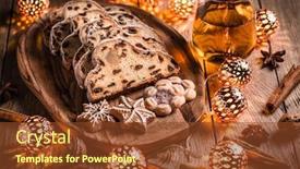  Presentation with apple wine - Slides with christmas-stollen-and-cookies background and a tawny brown colored foreground