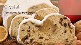  Presentation with decoration - Slide set having christmas stollen with decoration background and a lemonade colored foreground