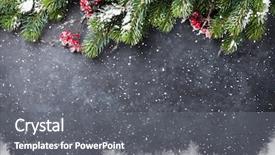  Presentation with snow tree - Slides featuring christmas stone background with snow background and a gray colored foreground