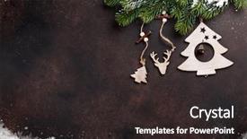  Presentation with outer space christmas - Audience pleasing slide deck consisting of christmas stone background with snow backdrop and a dark gray colored foreground