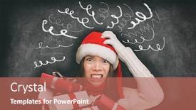  Presentation with family shopping - Colorful presentation theme enhanced with christmas-stress-winter-holiday-shopping backdrop and a coral colored foreground