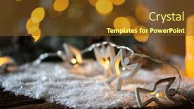 Presentation with string lights - PPT layouts featuring christmas-string-lights-in-snow background and a tawny brown colored foreground