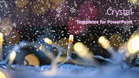  Presentation with string lights - Slide set with christmas-string-lights-in-snow background and a tawny brown colored foreground
