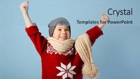  Presentation with color gears - Slide set featuring christmas sweater - cute little boy in warm background and a light blue colored foreground