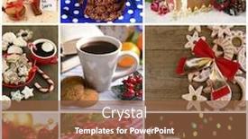  Presentation with collage of families celebrating christmas - Presentation enhanced with old suitcase and cuba background and a gray colored foreground.