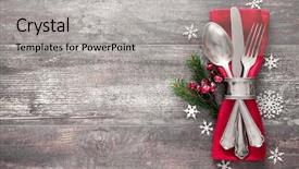  Presentation with christmas holidays - Cool new PPT layouts with christmas table place setting holidays backdrop and a light gray colored foreground