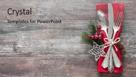  Presentation with christmas holidays - Slide set consisting of christmas table place setting holidays background and a light gray colored foreground