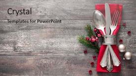  Presentation with christmas holidays - Presentation theme with christmas table place setting holidays background and a light gray colored foreground