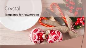  Presentation with christmas holidays - Theme enhanced with christmas-table-place-setting background and a soft green colored foreground