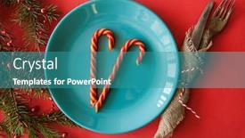  Presentation with elegant light blue - PPT layouts featuring christmas-table-setting-from-above background and a teal colored foreground