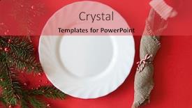  Presentation with elegant table setting - Cool new slides with christmas-table-setting-from-above backdrop and a red colored foreground
