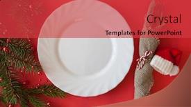  Presentation with elegant table setting - Theme enhanced with christmas-table-setting-from-above background and a red colored foreground