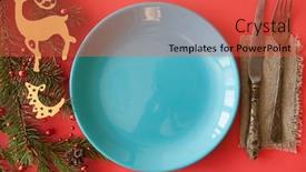 Presentation with elegant light blue - Cool new theme with christmas-table-setting-from-above backdrop and a red colored foreground