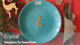  Presentation with elegant light blue - PPT layouts enhanced with christmas-table-setting-from-above background and a teal colored foreground