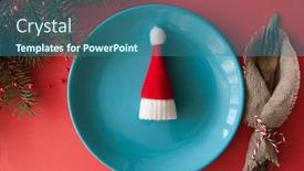  Presentation with elegant table setting - Cool new PPT layouts with christmas-table-setting-from-above backdrop and a ocean colored foreground