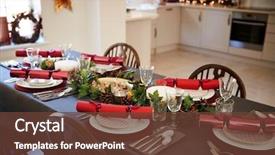  Presentation with table setting - Amazing presentation theme having christmas table setting with christmas backdrop and a tawny brown colored foreground
