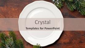  Presentation with decor - Beautiful PPT theme featuring christmas-table-setting-with-empty backdrop and a coral colored foreground