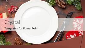  Presentation with table setting - Theme having christmas-table-setting-with-empty background and a sky blue colored foreground