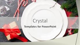  Presentation with decor - Colorful presentation theme enhanced with christmas-table-setting-with-empty backdrop and a white colored foreground