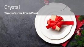  Presentation with decor - Beautiful slides featuring christmas-table-setting-with-plate backdrop and a gray colored foreground